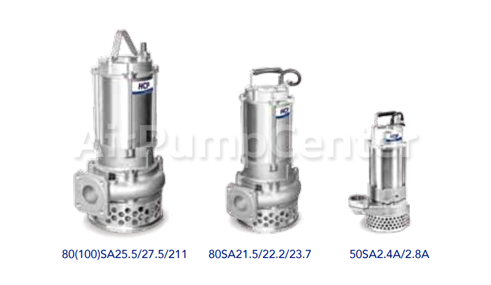 Submersible Pump, ปั๊มแช่, ไดโว่, ปั๊มน้ำเสีย, HCP, SA Series