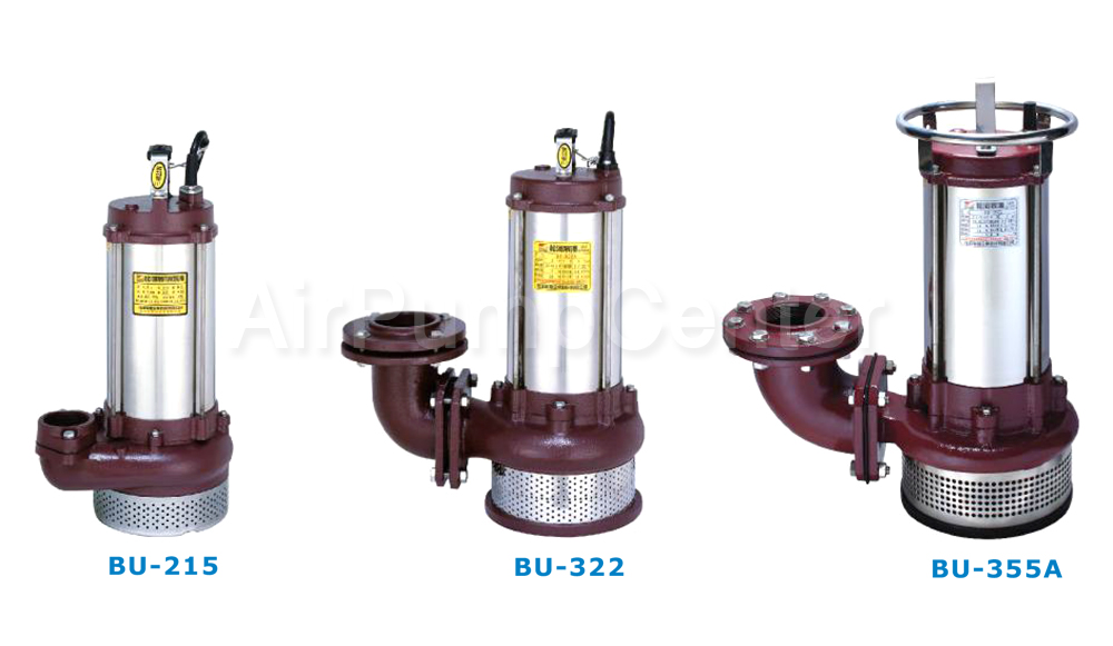 ปั๊มน้ำ, ปั้มน้ำ, Submersible Pump, ปั๊มแช่, ไดโว่, ปั๊มน้ำเสีย, Sonho, BU Series ,BU-107, BU-208 ,BU-215 ,BU-322 ,BU-355A
