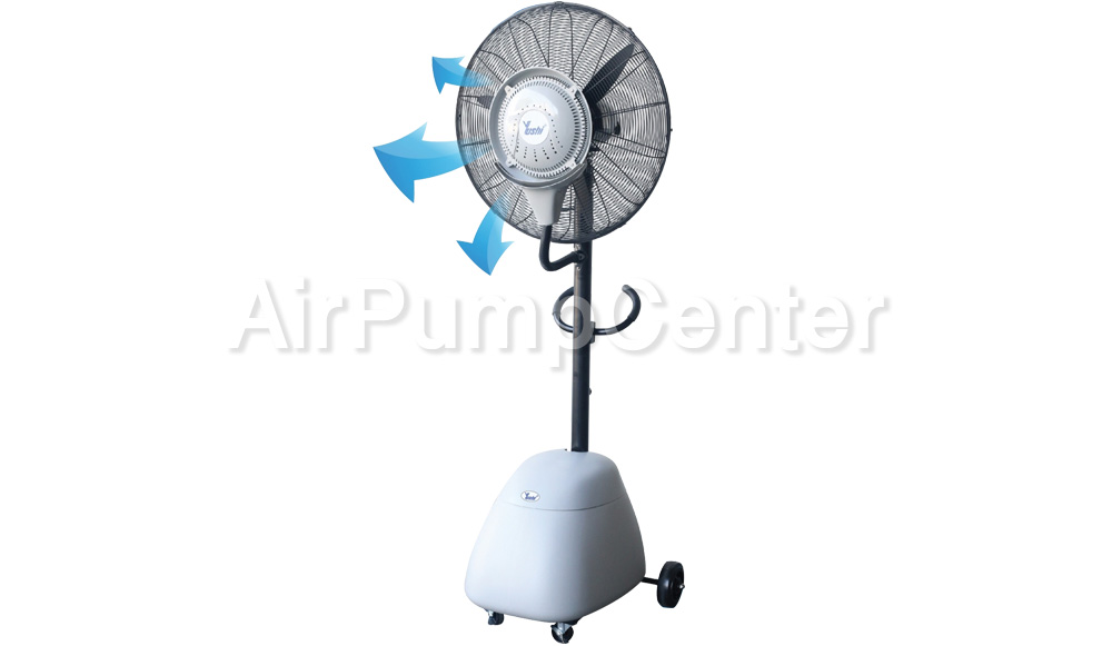 Industrial Fans, พัดลมอุตสาหกรรม, พัดลมบ้าน, YUSHI, พัดลมไอน้ำ, Mobile Misting Fan, YSD600-T